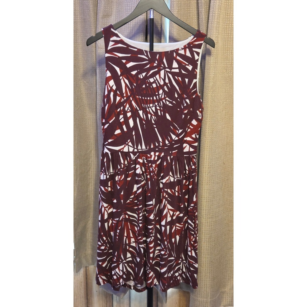 Ann Taylor Loft Abstract Print Sleeveless Dress‎ Women's Size Medium Open Back